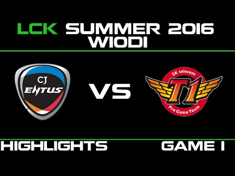 CJ vs SKT Game 1 Highlights LCK Champions 2016 W10D1 CJ Entus vs SK Telecom T1   SKT vs CJ   LCK LOL