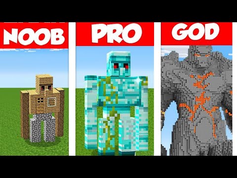 Minecraft NOOB vs PRO vs GOD: IRON GOLEM HOUSE BUILD CHALLENGE in Minecraft / Animation
