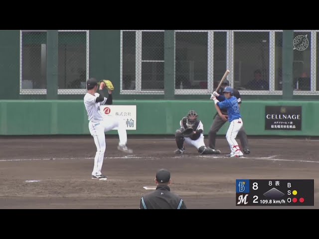【ファーム】マリーンズ・廣池康志郎 宮崎竜成の好プレーにも助けられ2回無失点の好リリーフ!! 2025年5月9日 千葉ロッテマリーンズ 対 横浜DeNAベイスターズ