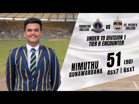 Nimuthu Gunawardena's 51 (90) vs Thurstan College - U19 Division I Two Day Tournament 2022/23