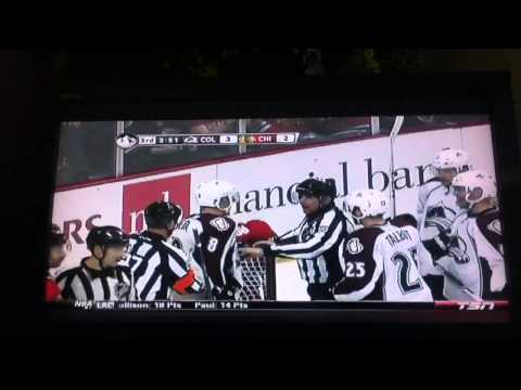 NHL Referee Gets Punched in the Face by Michal Rozsíval