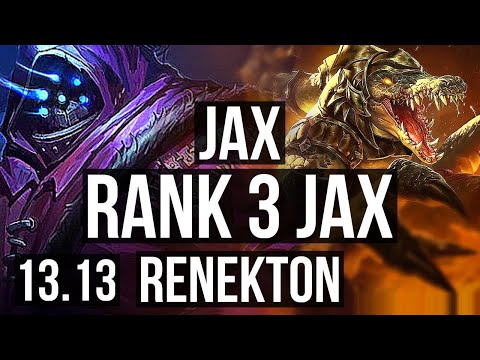 JAX vs RENEKTON (TOP) | Rank 3 Jax, 5/1/2, Rank 15 | KR Challenger | 13.13
