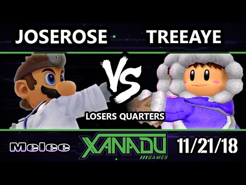 S@X 277 Melee - ET | JosaRose (Dr. Mario) Vs. Treeaye (Ice Climbers) SSBM Losers Quarters