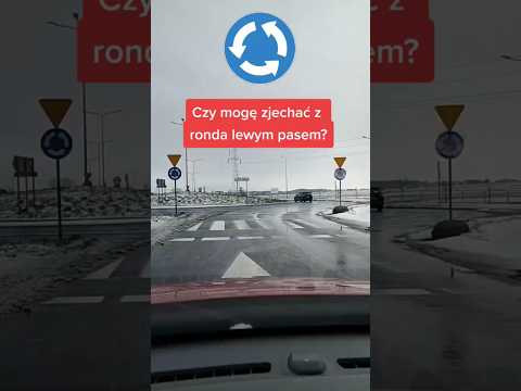 Czy mogę zjechać z ronda lewym pasem? #egzaminnaprawojazdy  #wczasyzprawojazdy  #naukajazdy