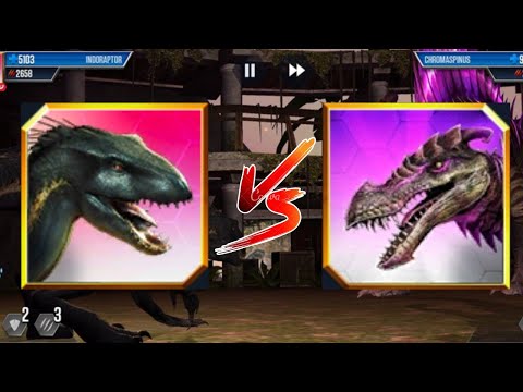 INDORAPTOR VS CHROMASPINUS - NO VIP NO HACK - JURASSIC WORLD THE GAME #34