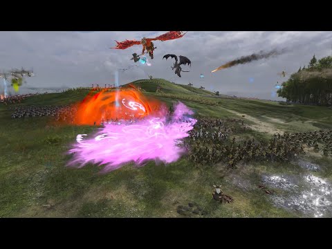 Daemons of Chaos vs The Empire and Dwarfs - Massive Battle - Total War Warhammer 3