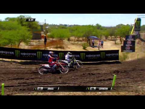MXGP of Leon - Mexico MX2 Race 1 Thomas Covington passes Pauls Jonass
