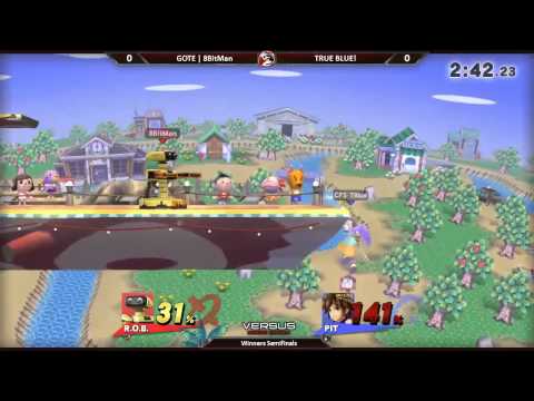 Smash 4 Versus Weekly 8/6/15 - Winners Semis - 8Bitman (ROB) vs True Blue (Pit)