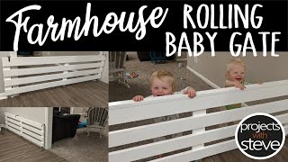 DIY BABY GATE -HOW TO BUILD YOUR OWN ROLLING BABY GATE - Projects With Steve
