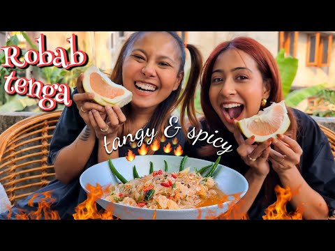 ASSAMESE FAVOURITE WINTER SNACK ROBAB TENGA CHALLENGE WITH MY SISTER | TANGY & SPICY POMELO FRUIT