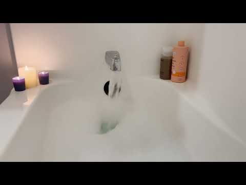 12 Hours Bubble Bath Filling then Loop - Bubbles and Candles - White Noise for Sleep 😴