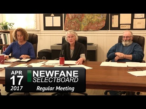 Newfane Selectboard Mtg 4/17/17
