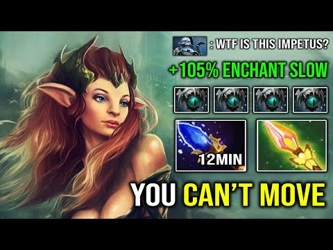 WTF CAN'T MOVE +105% Enchant Slow Insane Long Range Impetus with 1 Shot Enchantress Dota 2