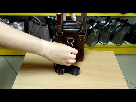 Барсетка из натуральной кожи de esse LC82714-2 Коричневая