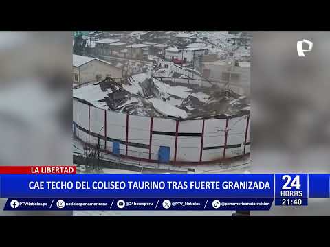 La Libertad: cae techo de coliseo taurino tras intensa granizada