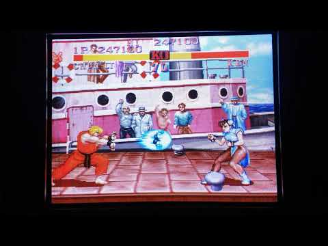Capcom Generation 5 (Sega Saturn) on CRT TV via SCART RGB - World Warrior - Chun LI - Hardest