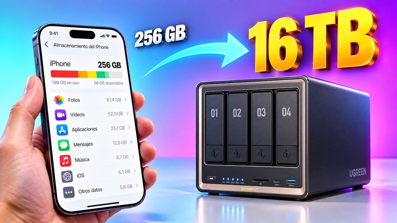 Así conseguí tener 16 TB en mi iPhone gracias a ESTO | UGREEN NAS DXP4800 GT