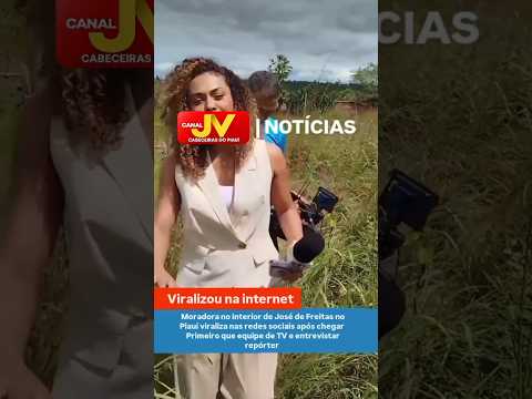 moradora chega antes que equipe de TV no Piauí e entrevistar repórter _ mulher entrevista repórter