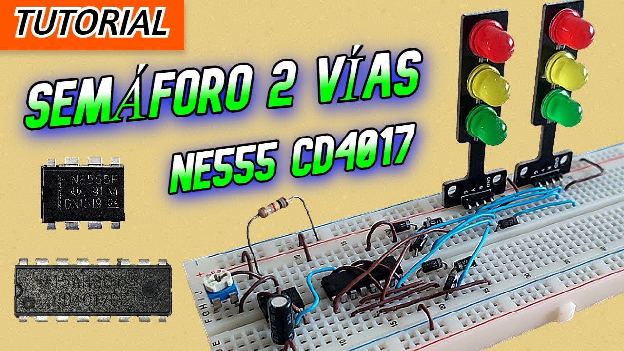 2-way LED traffic light with NE555 CD4017 ``2 way LED traffic light´´