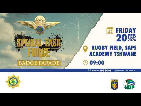 Parade met insignes van de speciale taskforce