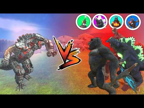 Mechagodzilla Death Run rescue T-Rex Spiderman from Kong x Titan - ARBS