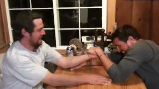 preview picture of video 'Beer and arm wrestling go hand in hand'