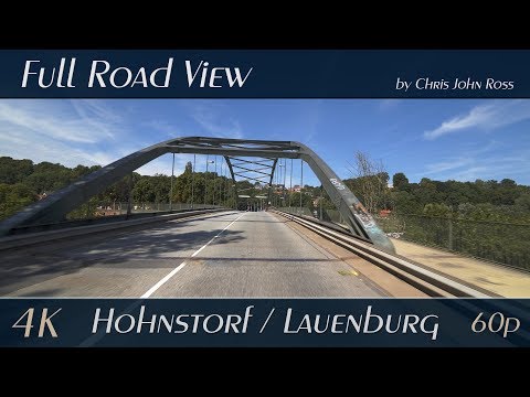 Hohnstorf, Lauenburg, Germany: Bundesstraße (B209) - Elbbrücke Lauenburg - 4K (UHD/2160p/60p) Video