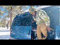 Van Camping in a -10 ❄️ Snowstorm