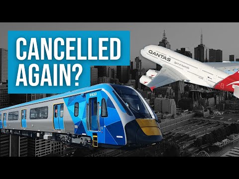 O que aconteceu com a ligação ferroviária do aeroporto de Melbourne?