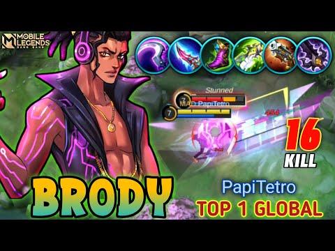 16 KILL BRODY GOLD LANE ! BRODY BEST BUILD 2023, Top 1 Global BRODY Gameplay 2023 - Mobile Legends