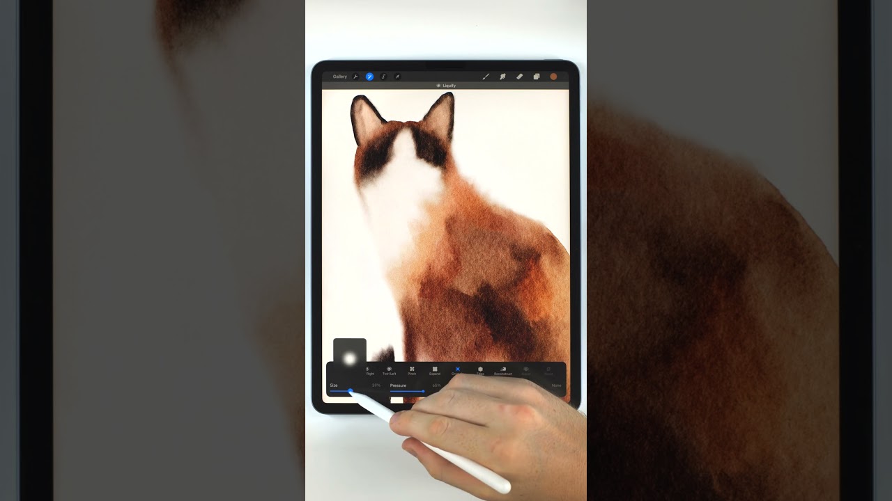 abstract watercolor cat portrait in procreate #watercolor #watercolortutorial #paintingtutorial