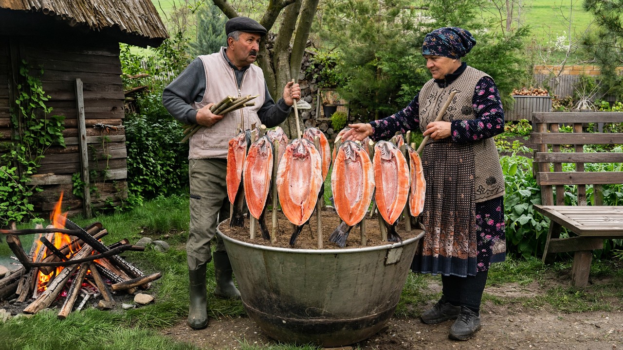 Rustic Cooking – River Trout Over an Open Flame 🐟🌾