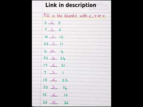 Fill in the blanks with greater than, lesser than or equal to symbol