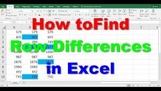 How to find Row differences in Excel