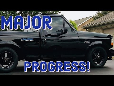 Ford Lightning Engine, Fans, and Headers Installed!