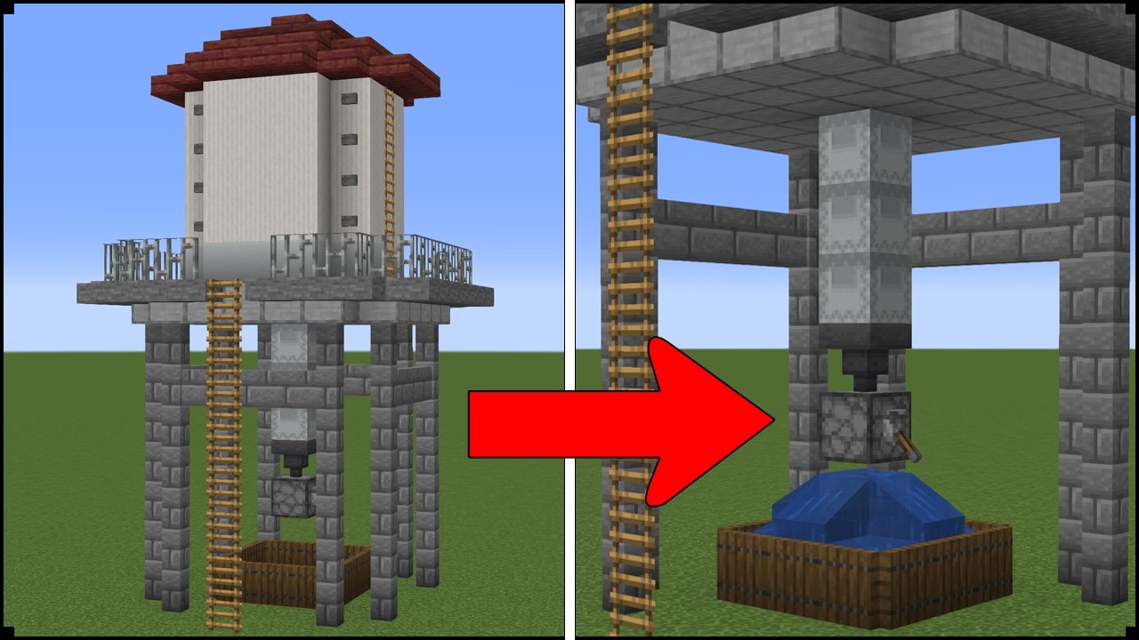 How To Build a Working Water Tower In Minecraft | City Tutorial