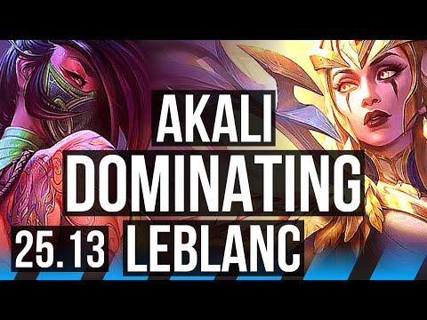 AKALI vs LEBLANC (MID) | Dominating | VN Challenger | 25.13