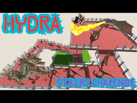 Stairs Championship - Fantasy Hydra vs Reptiles and Mutant Primates - Animal Revolt Battle Simulator