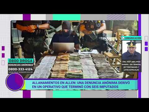 Allanamientos en Allen: una denuncia anónima derivó en un operativo que terminó con seis imputados