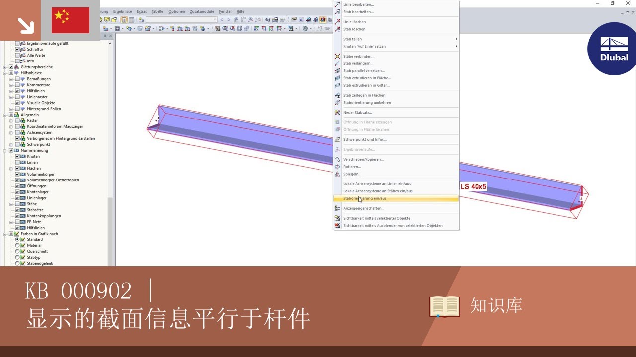 KB 000902 | 显示的截面信息平行于杆件