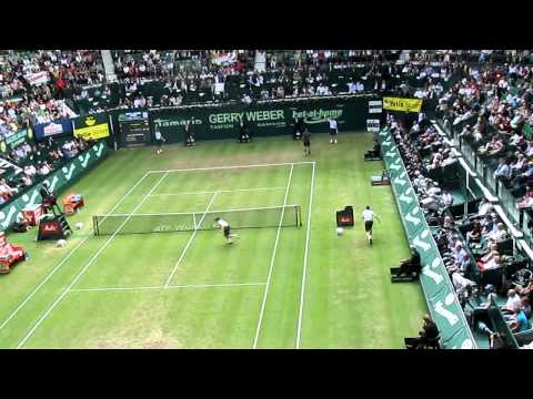 Hammer Passierball von Haas gegen Federer - Gerry Weber Open Finale 2012