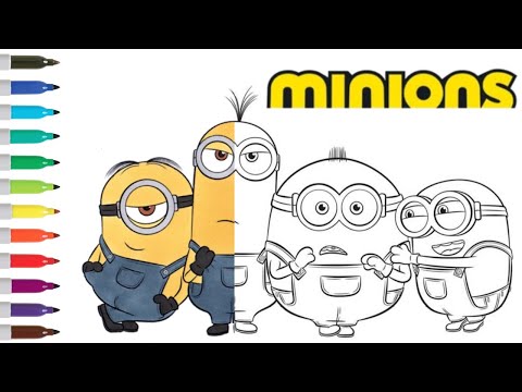 Minions Coloring Book Page | Minions The Rise of Gru | Stuart Kevin Otto Bob | Despicable Me