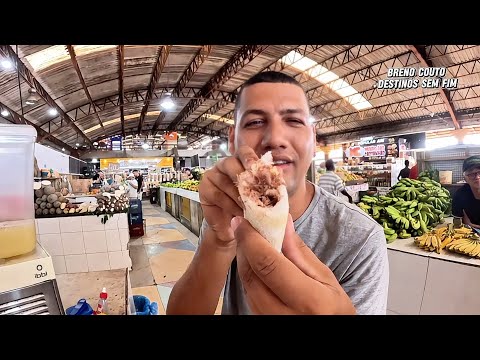 Café da manhã no Mercado Central de Aracaju Sergipe  🍽️ | Tapioca e pastel com caldo de cana 