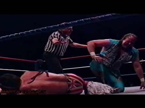 Jake The Snake Roberts vs Owen Hart and The British Bulldog:WWF Live Event