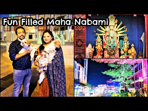 Navami vlog guest at home to meet my puppies | Maha navami fun with puppies Video