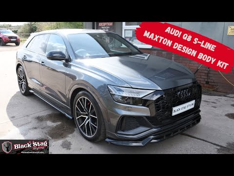 Audi Q8 S-Line Modified with Maxton Design Body Kit - Splitter, Side Skirts, Diffuser and Spoilers