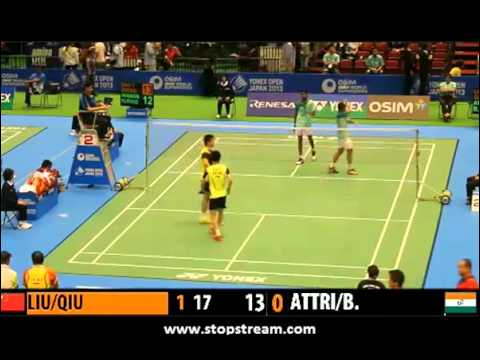 R16 - MD - Liu X.L. / Qiu Z.H. vs M.Attri / Sumeeth Reddy B. - 2013 Japan Open (G2)