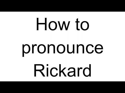 How to Pronounce Rickard (Swedish)
