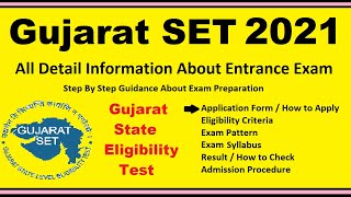 GSET 2021 - Gujarat SET, Notification, Dates, Application, Eligibility, Admit Card, Pattern