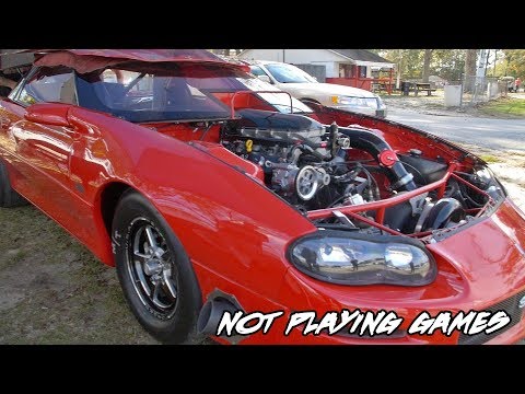 THIS IS A SICK BUILD IN AND OUT AND THIS THING IS A SPACE SHIP! HUGE TURBO  CAMARO!